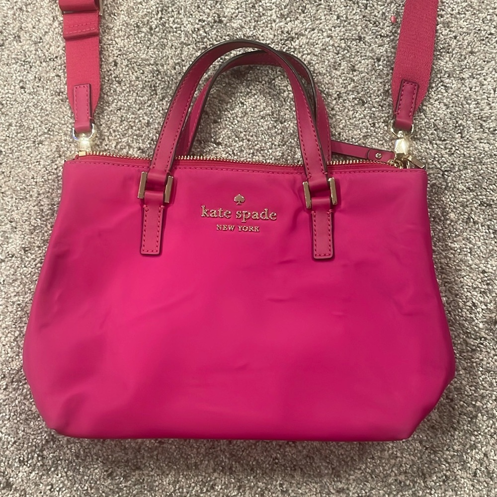 Kate Spade Pink Convertible Crossbody Bag with Gold Accents